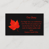 メープルシロップファームレッドブラックカントリー素朴 名刺 (裏面)