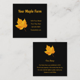 メープルシロップファーム金ゴールドイエローブラックカントリー素朴 スクエア名刺
