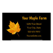 メープルシロップファーム金ゴールドイエローブラックカントリー素朴 マグネット名刺 (正面)