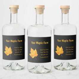 メープルシロップファーム金ゴールドイエローブラックカントリー素朴 リキュールボトルラベル