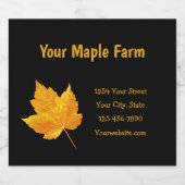 メープルシロップファーム金ゴールドイエローブラックカントリー素朴 リキュールボトルラベル (シングルラベル)