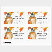 メープルシロップボトル葉ラベルビジネスステッカー 長方形シール (シート)