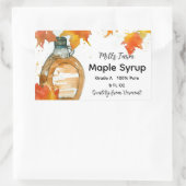 メープルシロップボトル葉ラベルビジネスステッカー 長方形シール (バッグ)