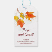 メープルシロップボトル葉ラベルビジネスセール ギフトタグ (裏面)