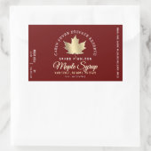 メープルシロップラベル円形ロゴ(バッチおよび日付) 長方形シール (バッグ)