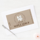 メープルシロップラベル円形ロゴ(バッチおよび日付) 長方形シール (封筒)