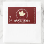 メープルシロップラベル円形ロゴ（バッチおよび日付） 長方形シール (バッグ)