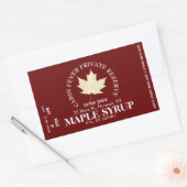 メープルシロップラベル円形ロゴ（バッチおよび日付） 長方形シール (封筒)