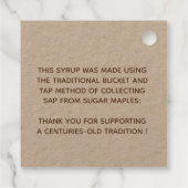 メープルシロップ伝統的ラベルラベルクラフト フェイバータグ (裏面)