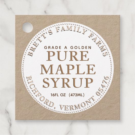 メープルシロップ伝統的ラベルラベルクラフト フェイバータグ (正面)