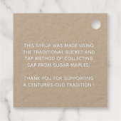 メープルシロップ伝統的ラベルラベル(クラフトホワイト) フェイバータグ (裏面)