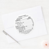 メープルシロップ円形の栄養ファクトラベル2020 ラウンドシール (封筒)