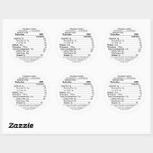 メープルシロップ円形の栄養ファクトラベル2020 ラウンドシール (シート)