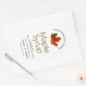 メープルシロップ大カラフル楕円メープルリーフラベル 楕円形シール (封筒)