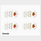 メープルシロップ大カラフル楕円メープルリーフラベル 楕円形シール (シート)