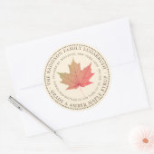 メープルシロップ州名ラベルアイボリー ラウンドシール (封筒)