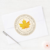 メープルシロップ州名ラベルアイボリー ラウンドシール (封筒)