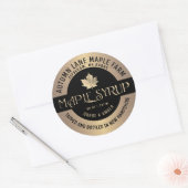 メープルシロップ州名ラベル(濃い金ゴールドグラデーション) ラウンドシール (封筒)