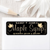 メープルシロップ差出人住所ラベルサイズ金ゴールドリーフ ラベル (インサイチュ)