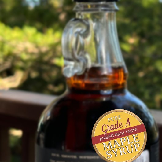 メープルシロップ採点ふたラベル縁ど金ゴールド ラウンドシール