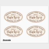 メープルシロップ新しい成績チェックリストラベルアイボリー 楕円形シール (シート)