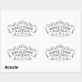 メープルシロップ旧スファッションドクロール編集可能ラベル 長方形シール (シート)