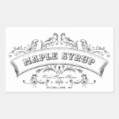 メープルシロップ旧スファッションドクロール編集可能ラベル 長方形シール (正面)