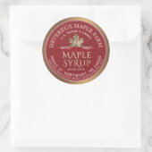 メープルシロップ木材焼成レッドバナー金ゴールドリーフ ラウンドシール (バッグ)