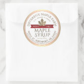 メープルシロップ木材焼成レッドバナー金ゴールドリーフ ラウンドシール (バッグ)