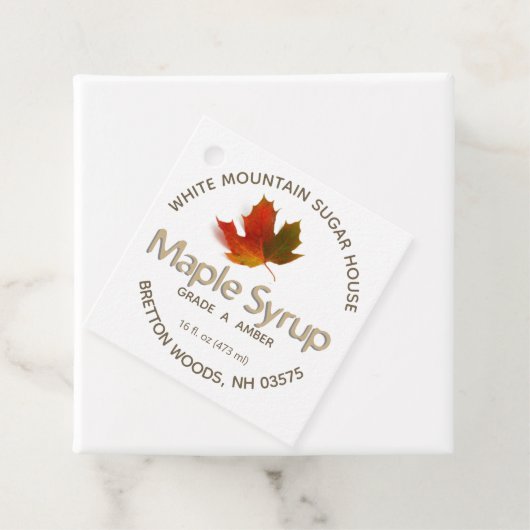 メープルシロップ栄養ファクトカラフルリーフラベル フェイバータグ