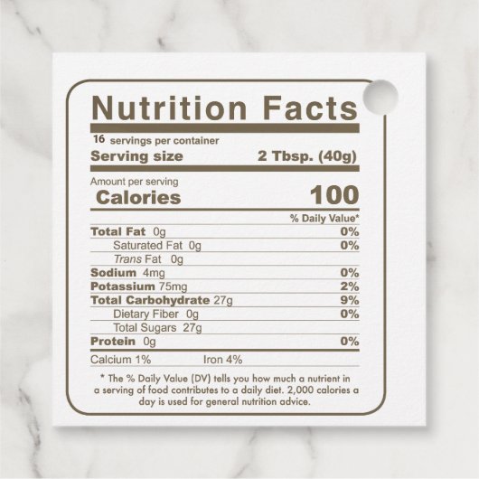 メープルシロップ栄養ファクトカラフルリーフラベル フェイバータグ (裏面)