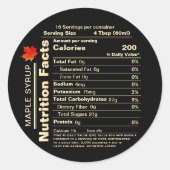メープルシロップ栄養ファクト赤糖メープルリーフ ラウンドシール (正面)