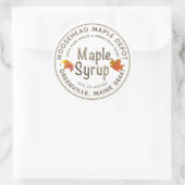 メープルシロップ注いだ金ゴールドフォントw葉カラフルS ラウンドシール (バッグ)