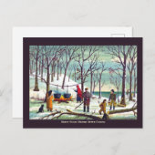 メープルシロップ砂糖作りアッパーカナダ ポストカード (正面/裏面)