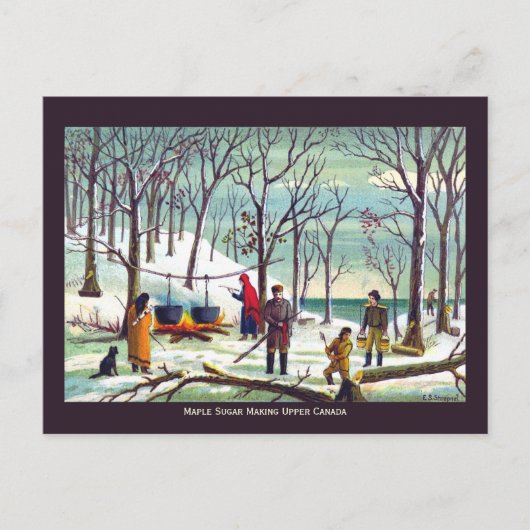 メープルシロップ砂糖作りアッパーカナダ ポストカード (正面)
