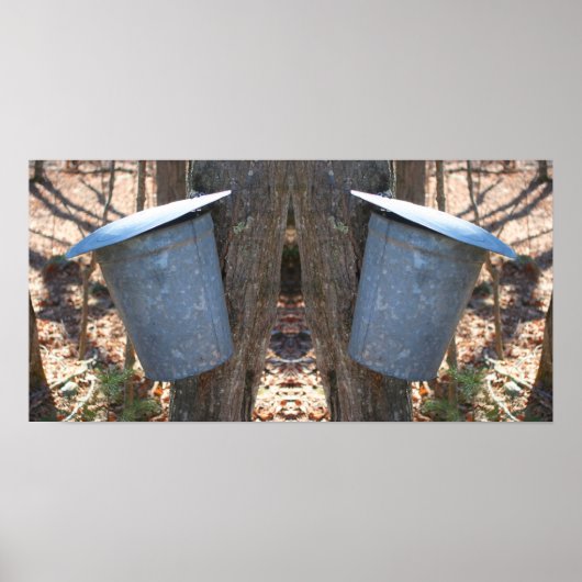 メープルシロップ砂糖樹液バケットツリー抽象芸術 ポスター (正面)