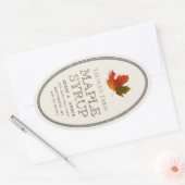 メープルシロップ縁どオルカラフルメイプルリーフラベル 楕円形シール (封筒)