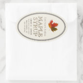 メープルシロップ縁どオルカラフルメイプルリーフラベル 楕円形シール (バッグ)