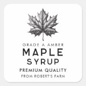 メープルシロップ自家製レシピ スクエアシール (正面)