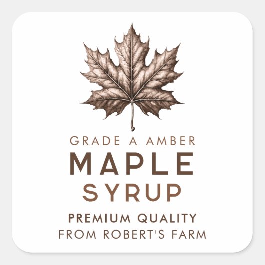 メープルシロップ自家製レシピ スクエアシール (正面)