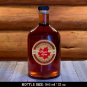 メープルシロップ赤葉バッファロープレイドクラフト ラウンドシール