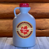 メープルシロップ赤葉バッファロープレイドクラフト ラウンドシール