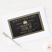 メープルシロップ金ゴールドとブラックメープル 長方形シール (封筒)