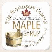 メープルシロップ金ゴールドバケツ付きプロモーションコースター スクエアペーパーコースター (正面)