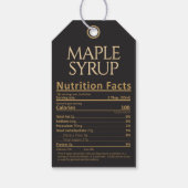 メープルシロップ金ゴールドブラックメープルリーフ栄養ファクト ギフトタグ (裏面)