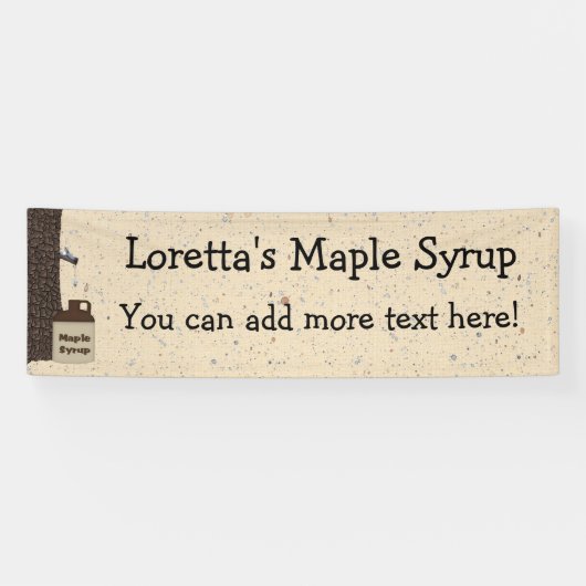 メープルシロップ2.5' x 8'カスタムな旗 横断幕 (横)