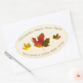 メープルシロップ3枚重カラーメープルリーフ楕円ラベル 楕円形シール (封筒)