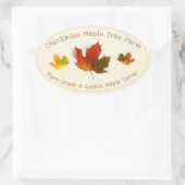 メープルシロップ3枚重カラーメープルリーフ楕円ラベル 楕円形シール (バッグ)