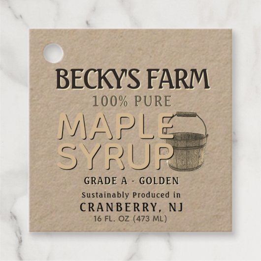 メープルシロップKraft栄養ファクトバケツラベル フェイバータグ (正面)