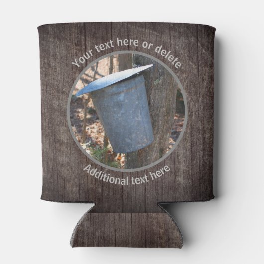 メープルシロップSAPバケットパーソナライズされた自然 缶クーラー (裏面)